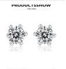 Серьги-гвоздики из стерлингового серебра S925 с шестью зубцами в форме снежинки и муассанитом — элитные украшения для ушей для женщин.