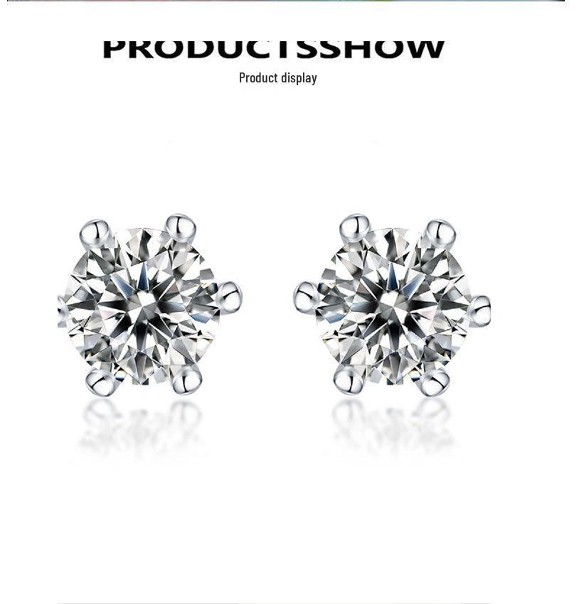 Серьги-гвоздики из стерлингового серебра S925 с шестью зубцами в форме снежинки и муассанитом — элитные украшения для ушей для женщин.