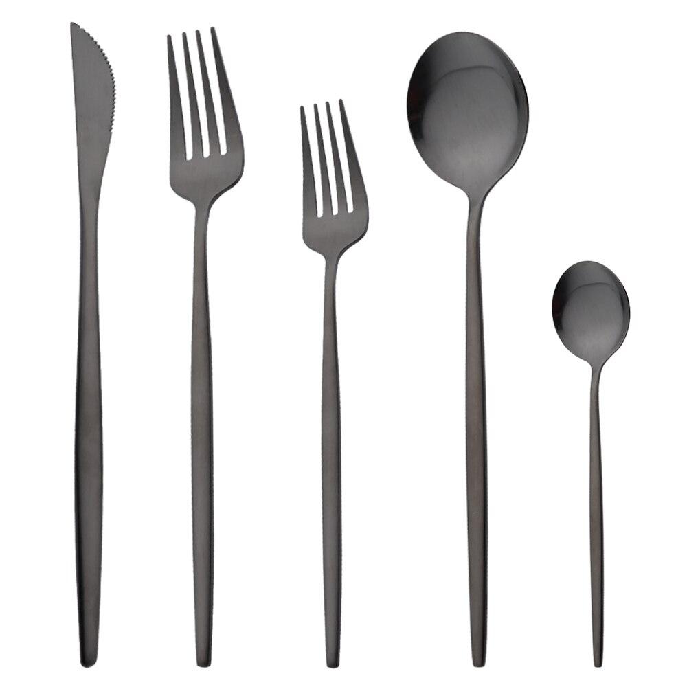 Матовая посуда из нержавеющей стали, набор столовых приборов из розового золота, нож, десертная вилка, чайная ложка, набор столовых приборов, кухонное серебро, посуда