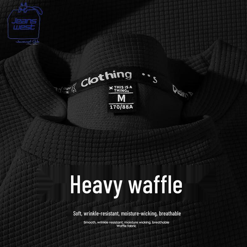 JEANSWEST CLUB Waffle Knit Crewneck Sweatshirt