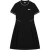 Fila Наследие Центр Помпиду Серия Платье с круглым вырезом, приталенное, повседневное, с короткими рукавами, женское платья Черный F11W438312FBK