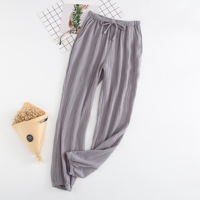 Japanese Pajamas Women Spring and Autumn Home Pants Cotton Washed Double Gauze Loose Comfortable Trousers Casual Pants