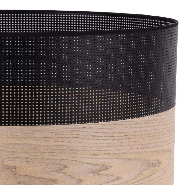 Single Hanging Lamp Classic Oak Veneer Lampshade 44Cm