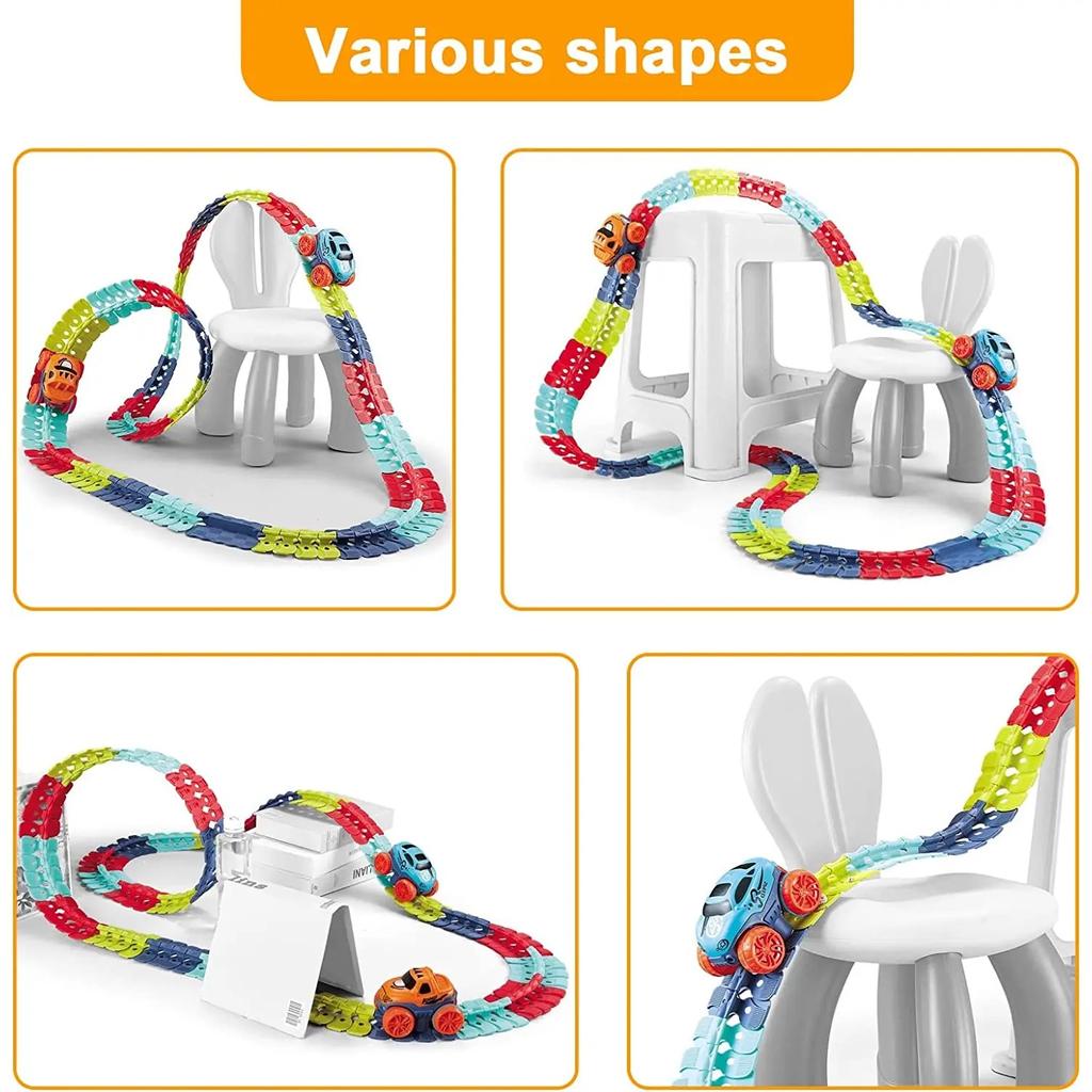 Новый набор для гоночных трасс Zero Gravity Car, гоночные трассы для детей со светодиодной подсветкой, гибкие волшебные гоночные трассы, игрушки, подарки