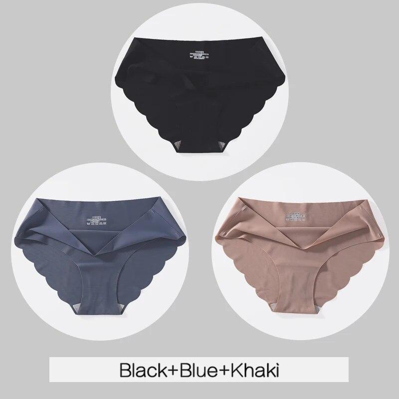 3 шт./компл. женские бесшовные трусики M-XL с низкой талией, женское мягкое нижнее белье, сексуальные трусы с волнистыми краями, женское нижнее белье