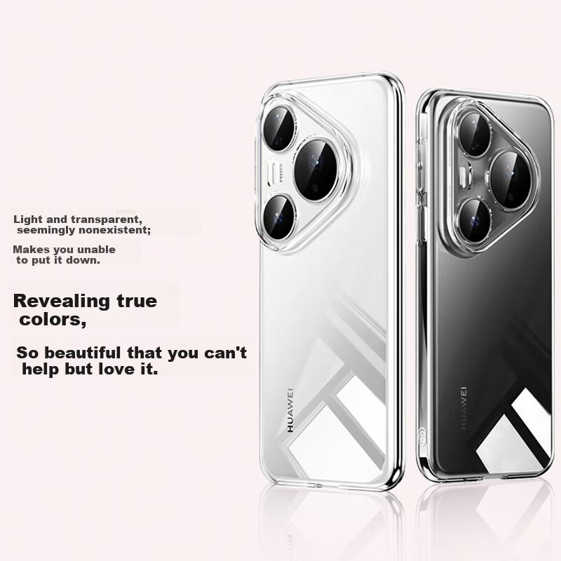 Phone Case for Huawei Pura80pro, P80pro+ Super Shockproof, Full Lens Protection, Ultra-Thin Anti-Fingerprint Protective Case, Transparent Soft