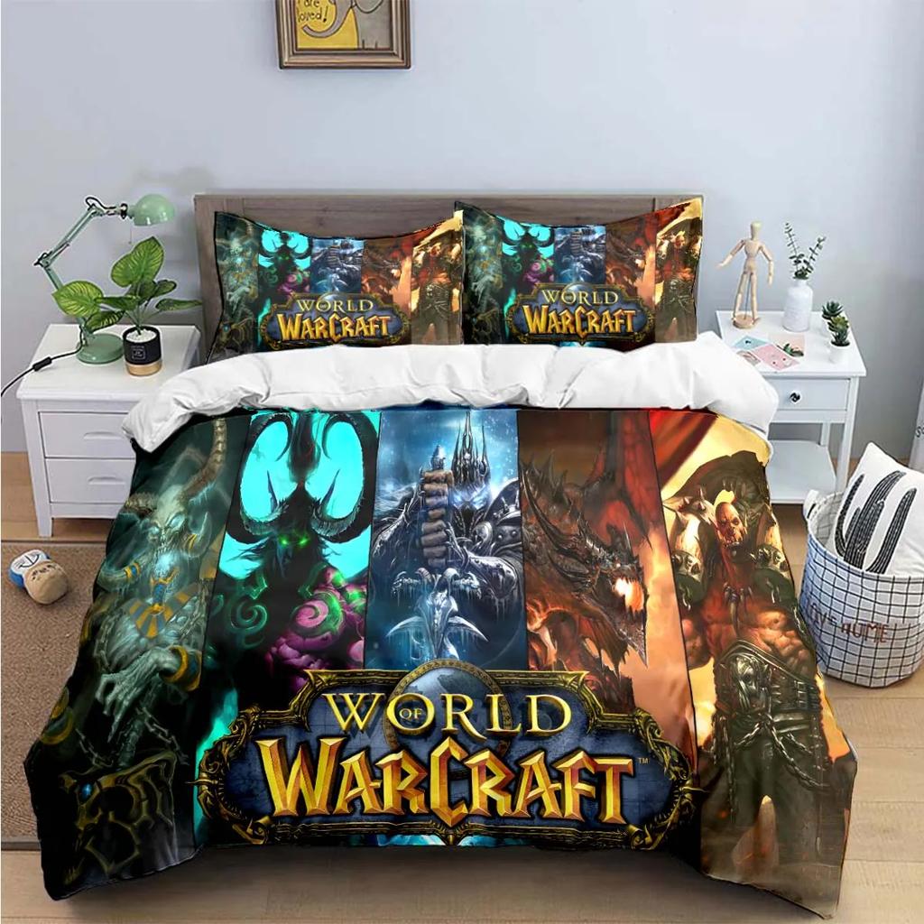 Горячая Мода 3D Игра W-Warcraft Печать Комплекты Постельного Белья Набор Постельных Принадлежностей Пододеяльник Комплект Покрывала Постельное Белье Роскошный Подарок