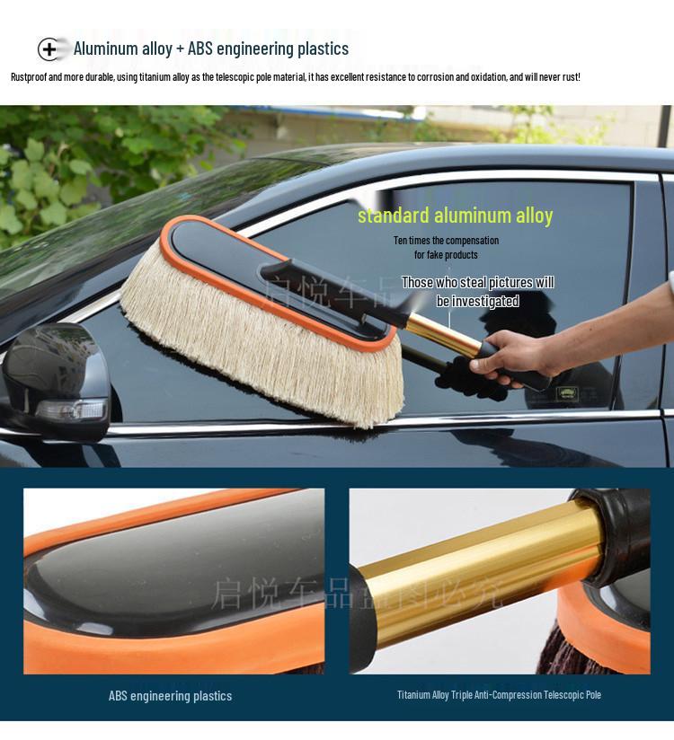 Телескопическая щетка для автомобиля и пыльник с хлопковой нитью для мытья, удаления пыли и вощения