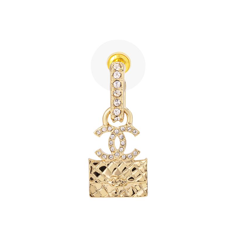 Chanel [23B Новый продукт] Классический кулон-серьги в форме двойной буквы C - Женский стиль