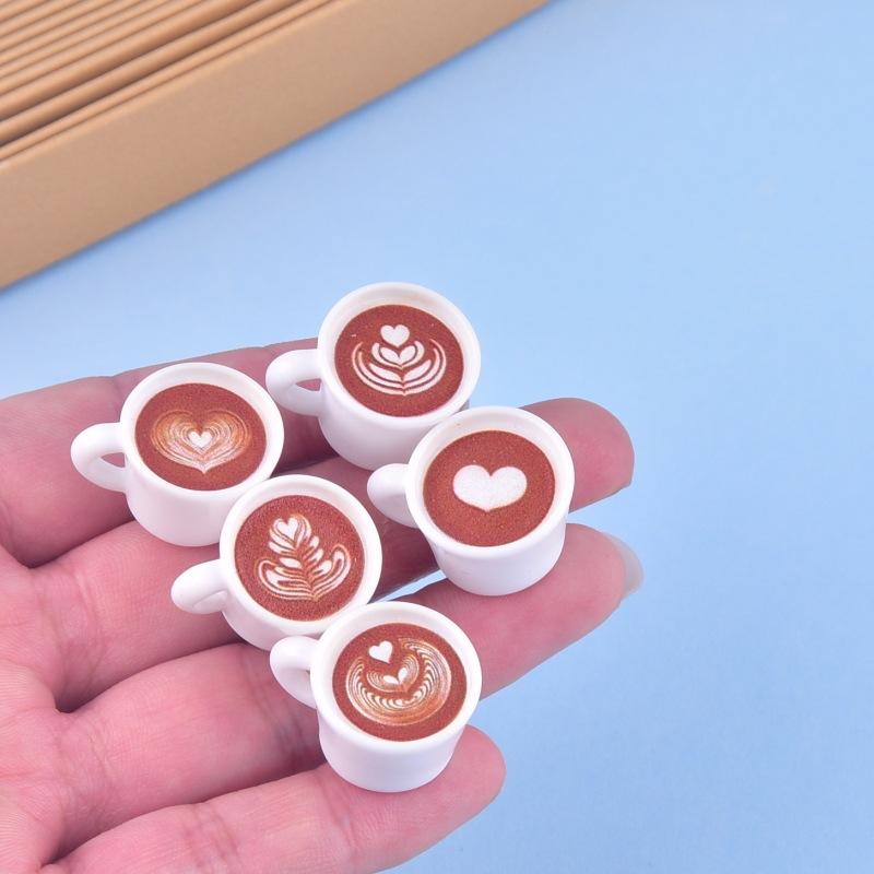 10Pcs Mini Miniature Coffee Cups Resin Charms Funny Cute Drink Diy Crafts Pendant For Earring Keychain Jewelry Make