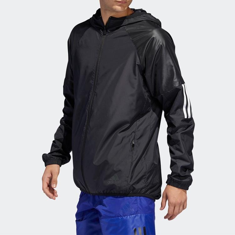 adidas M Wind Fz Jkt Training Sports Hooded Jacket Black Men's DU1961