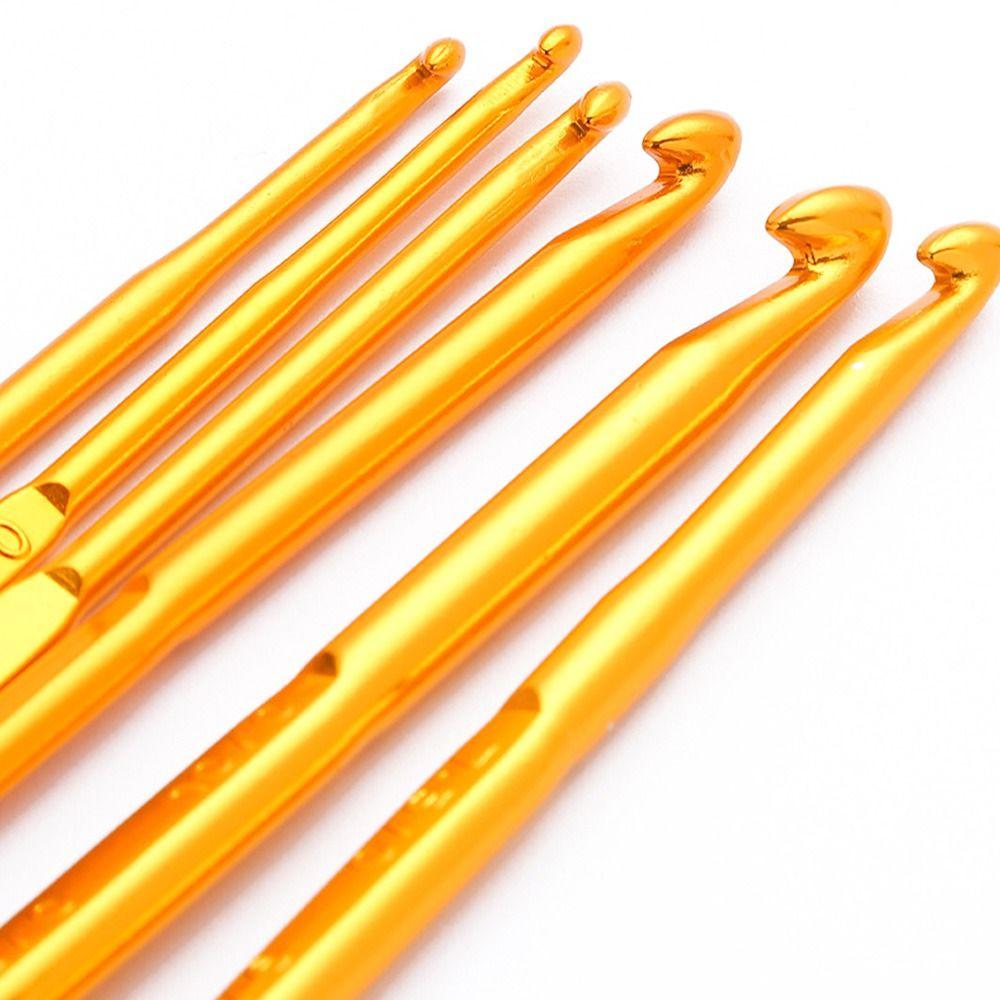 Золотые крючки для вязания разных размеров Спицы для вязания Новый инструмент для плетения пряжи Инструмент для ручного плетения