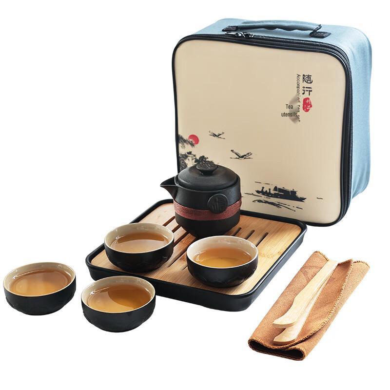 Zhuijia Black Pottery Quick Teacup Set