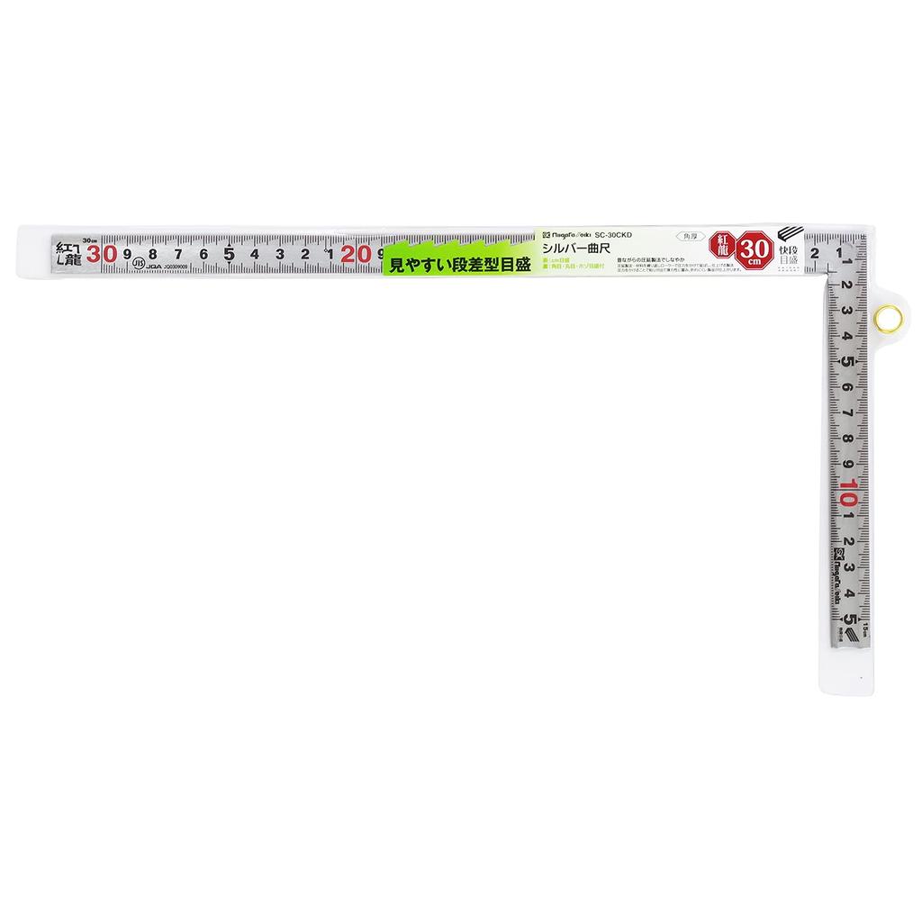 Niigata Seiki SK Сделано в Японии Серебряная изогнутая шкала Benryu Kaidan шкала квадратная толщина 30 см SC-30CKD