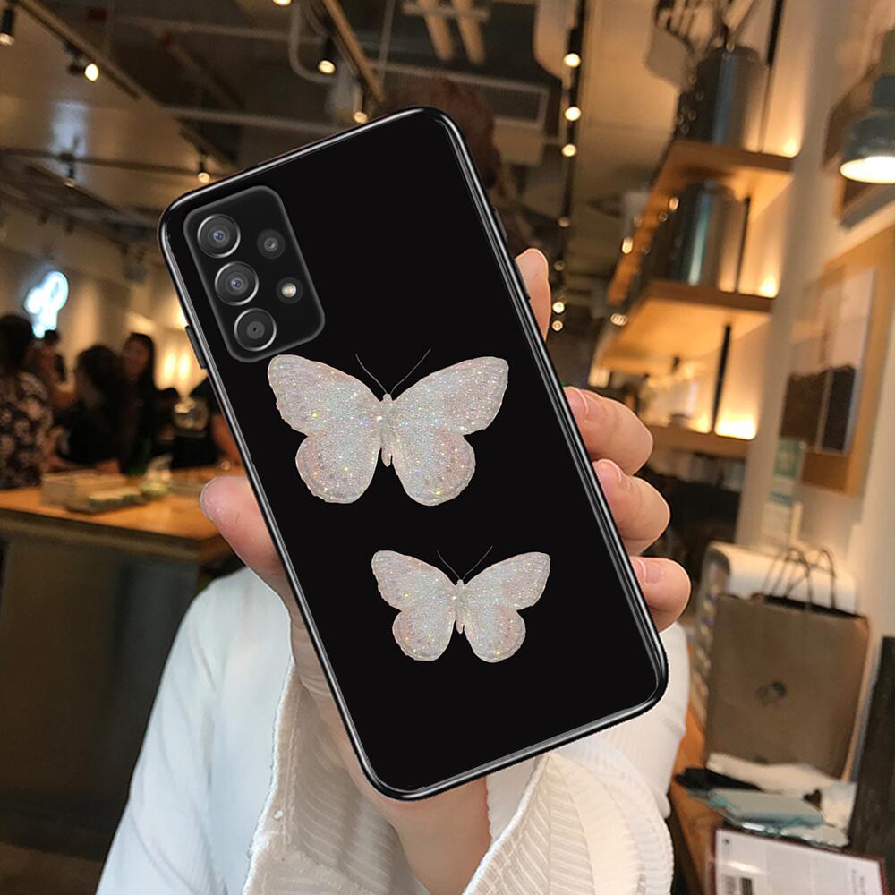 Красивый чехол для телефона с узором бабочки для Samsung Galaxy A70 A50 A51 A71 A52 A40 A30 A31 A90 A20E 5G a20s Black Shell Art