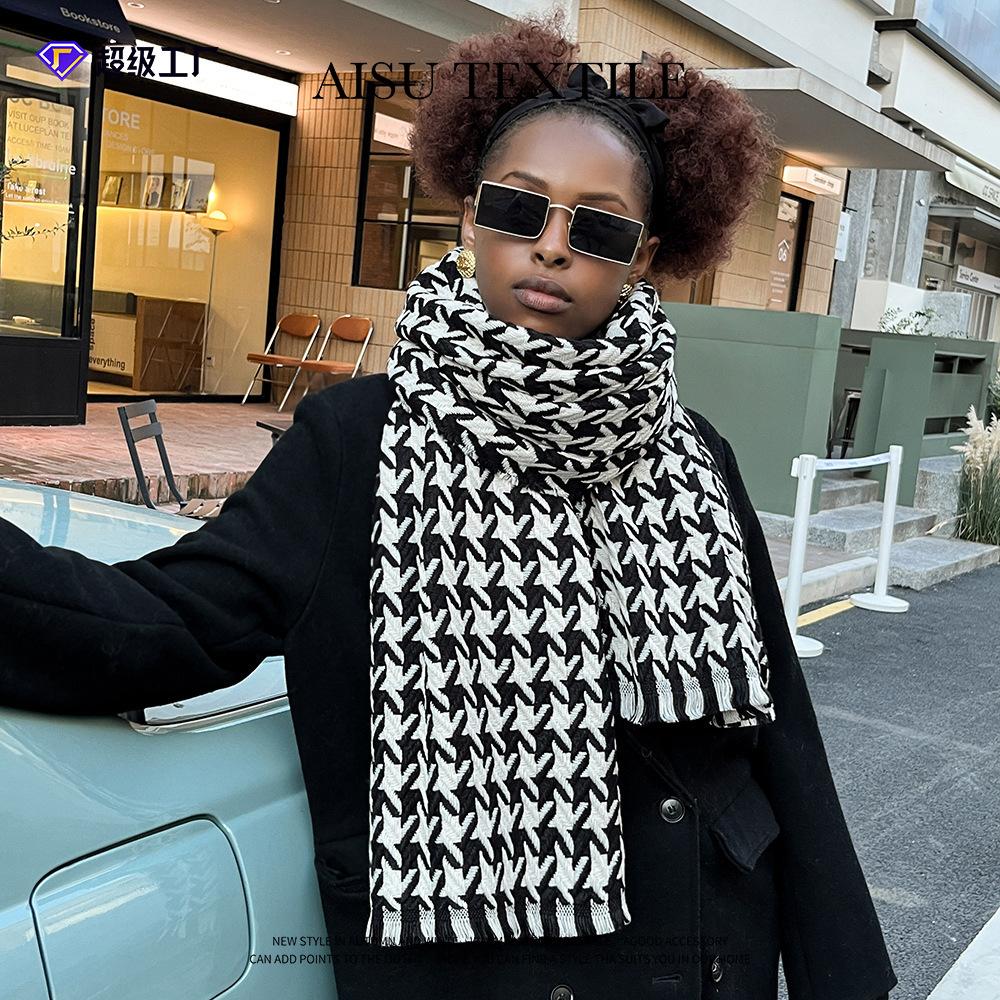 Fashion Qiandongge Scarf Shawl Versatile Clothing Large Size Extended Autumn and Winter Scarf Warm Printed Scarf