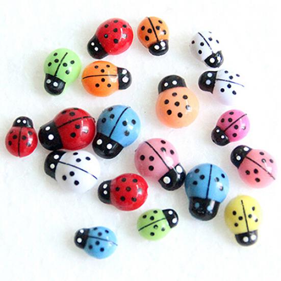 100Pcs Colorful Mini 3D Wall Stickers Home Decor Kid Toys DIY Ladybird Ladybug