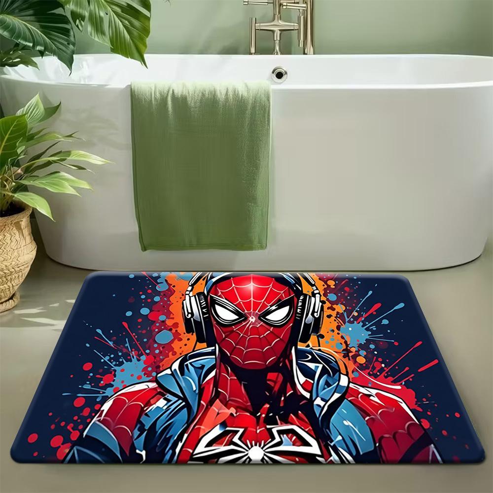 1pc, Floor Mat, Superhero & Classic Hero Themed Design, Multiple Sizes, Suitable for Living Room, Bathroom, Kitchen, Hotel, B