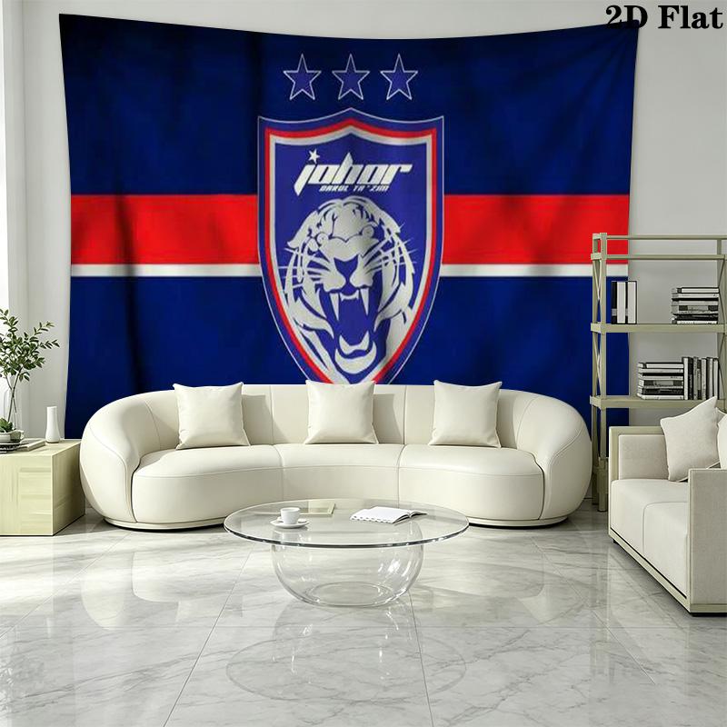 Johor Darul Ta'zim FC Wall Tapestry Aesthetic Wall Hanging Printed Fabric Blanket Decorative Tapestries for Bedroom Living Room Home Decor