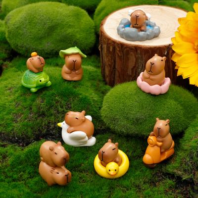 13 шт. Мини-фигурки капибары, милые животные из смолы, декор для DIY, сказочный, рождественский сад, моховой пейзаж, декор для дома, стола, подарок