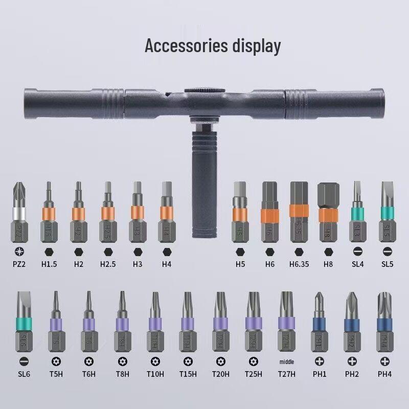 25-in-1 Multi-Function Ratchet Screwdriver Set with S2 Steel Tools