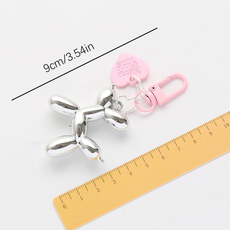 Брелок для ключей в стиле панк-сердце с воздушным шаром и собакой, брелки для женщин, сумка, подвеска, ювелирное изделие, брелок для ключей для девочек, брелок для ключей от машины, брелок для ключей