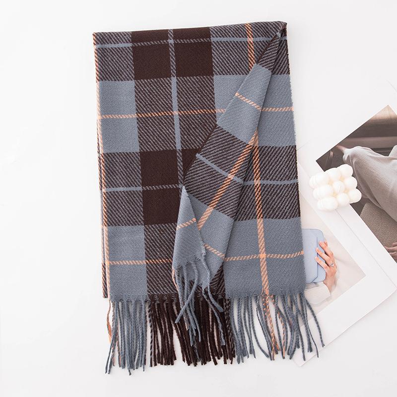 Plaid Scarf Women's Autumn and Winter New Versatile Thickened Shawl High-end Atmosphere Warm Scarf