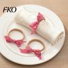 Hemp Rope Napkin Ring 6Pcs Rings, Jute with Plaid Bow,Handmade Tableware Holder for Cloth Rings Dinner Napkins, Wedding Banquet Christmas Thanksgiving