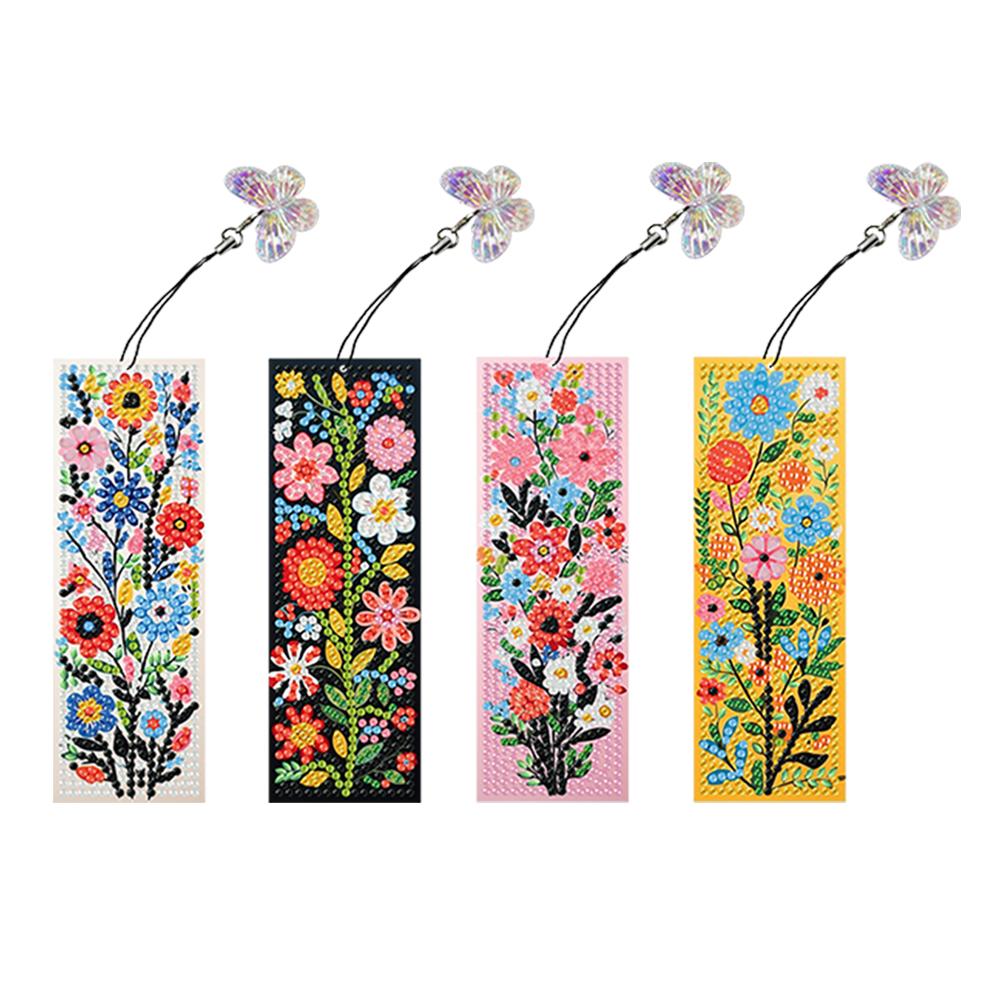 4 шт. Закладки с бриллиантами особой формы, с красочным узором, Арт-проект «Сделай сам», Закладка с бриллиантами с хрустальным подвесом для подарка на День чтения