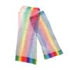 Fashion Wedding Party Colorful Disco Dance Hollow Out Holes Gloves Fingerless Mesh Net Rainbow