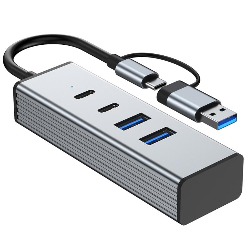 4-портовый USB 3.2 концентратор с портом USB-C, скорость передачи данных 10 Гбит/с, широкая совместимость с ноутбуками, планшетами, смартфонами и другими устройствами