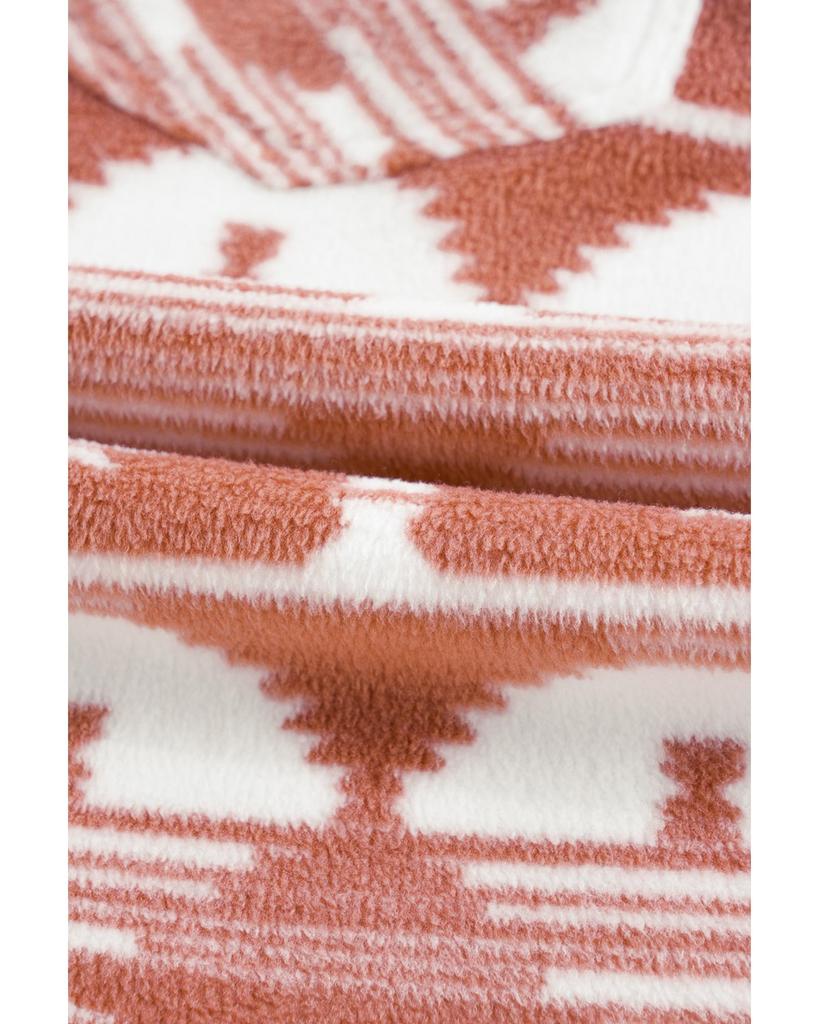 Azura Exchange Pink Plus Size Aztec Print Chest Pocket Shacket