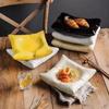 Creative Pillow Ceramic Plate Steak Dessert Sushi Plate Square Rectangular Ceramic Storage Tray Tableware Kitchen Accessories
