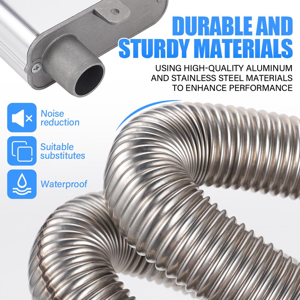 Комплект глушителя выхлопа парковочного отопителя 24 мм с выхлопной трубой из нержавеющей стали Универсальный для автодома, грузовика, морского транспорта Поддерживает свежий воздух