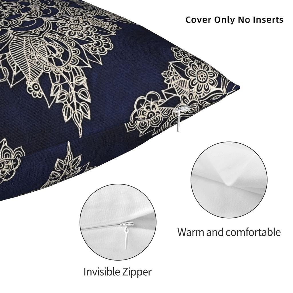 Bohemian Blue And White Floral Pillow Case Cute Funny Pillow Cover Print Pillowcases For Living Room Chair
