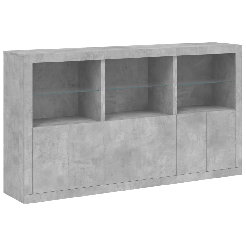 Vidaxl Шкаф со светодиодной подсветкой, цвет бетона, 181,5X37X100 см