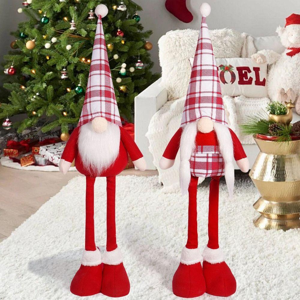 Large Santa Claus Retractable Doll Red Merry Christmas Decoration New Year Supplies