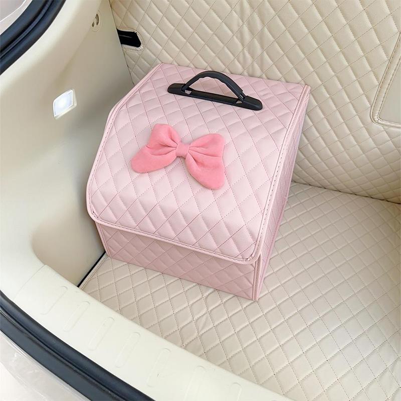 Большой Вместимости Коробка для Хранения в Багажнике Автомобиля Складная Коробка для Хранения в Автомобиле Органайзер для Мелочей Женские Розовые Автоаксессуары