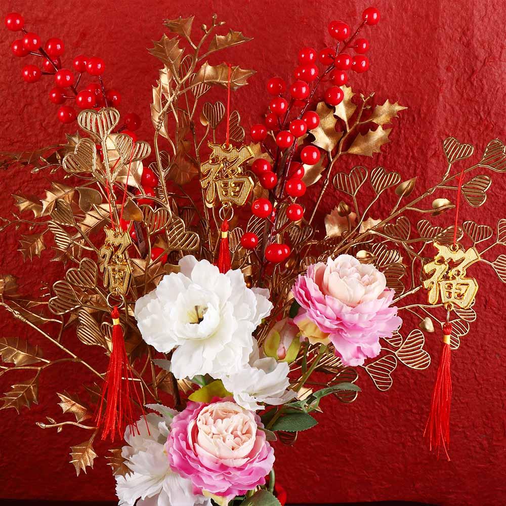 6pcs/10pcs Waterproof Potted Plant Year of the Dragon Spring Festival Hanging Pendant Lucky Mascot