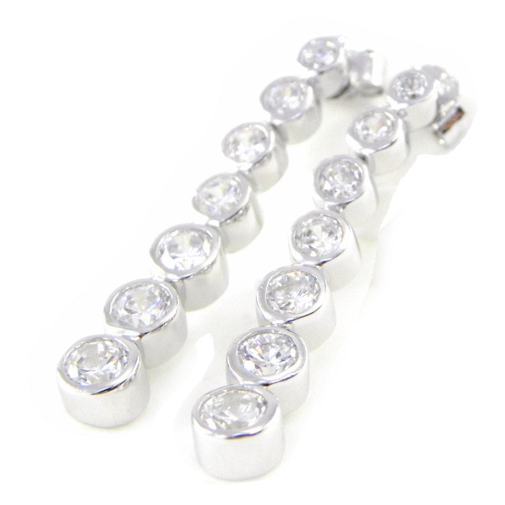 Les Trésors De Lily [C6959] - White 'Goddess' Silver Earrings