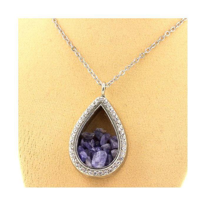 Stones and Minerals. Raw Tanzanite Necklace. Drop Model.
