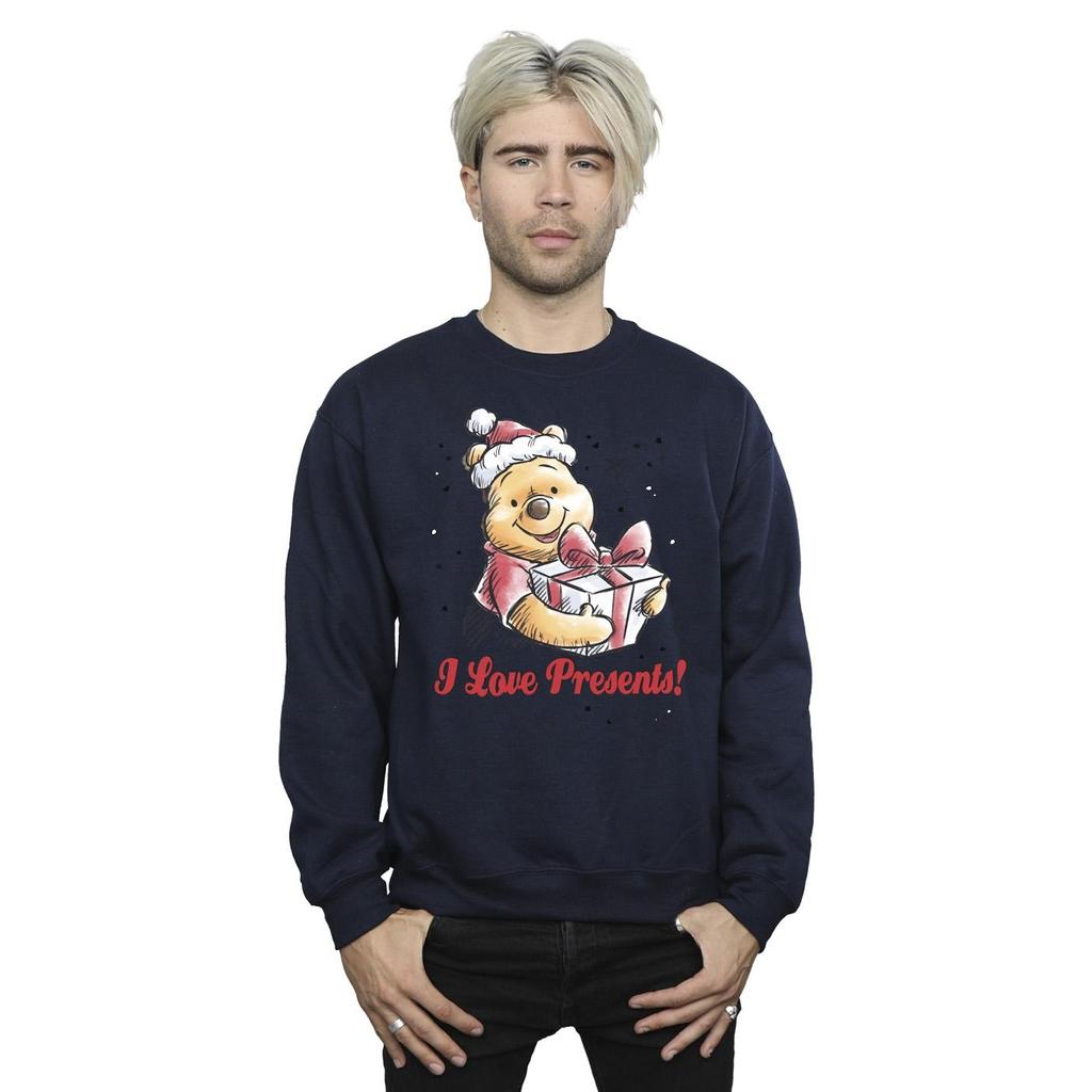 Disney Mens Winnie The Pooh Love Presents Sweatshirt