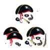 Pirate Compass Skull Print Hat Costume Kits for Treasure Hunt Stylish Role Play Accessories for Halloween Party