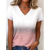 Women's T Shirt Print Graphic Geometric Stylish Classic Casual Short Sleeve V Neck Regular Tops