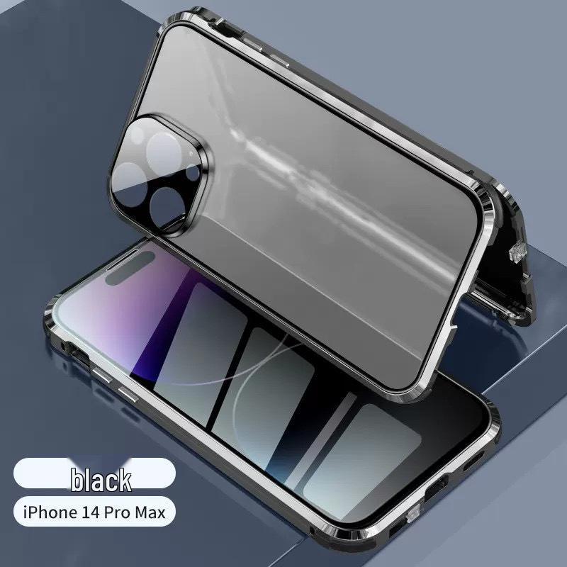 Магнитный чехол-зеркало с защитой от подглядывания для iPhone 13/14/15/16 Pro Max с двусторонней защитой из стекла