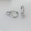 Серьги-косички с витым цветком из стерлингового серебра S925 с покрытием 18 карат золотом, женские, с застежками-гвоздиками с четырьмя зубцами