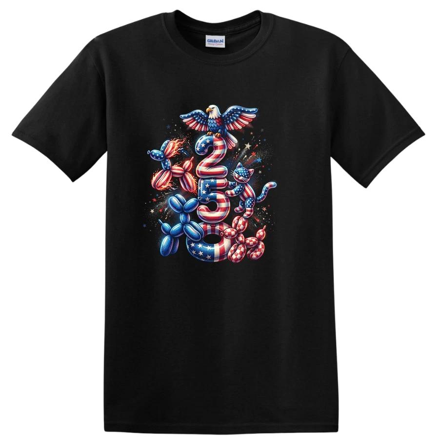 250 Anniversary T Shirt USA Eagle Balloons Celebration Fourth of July Tee
