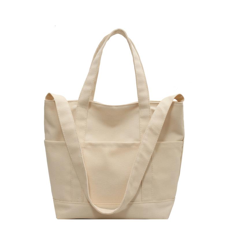 Simple Canvas Bag Women's 2025 New Versatile Casual Women's Casual Large-capacity Retro Portable Tote Bag Large Bag