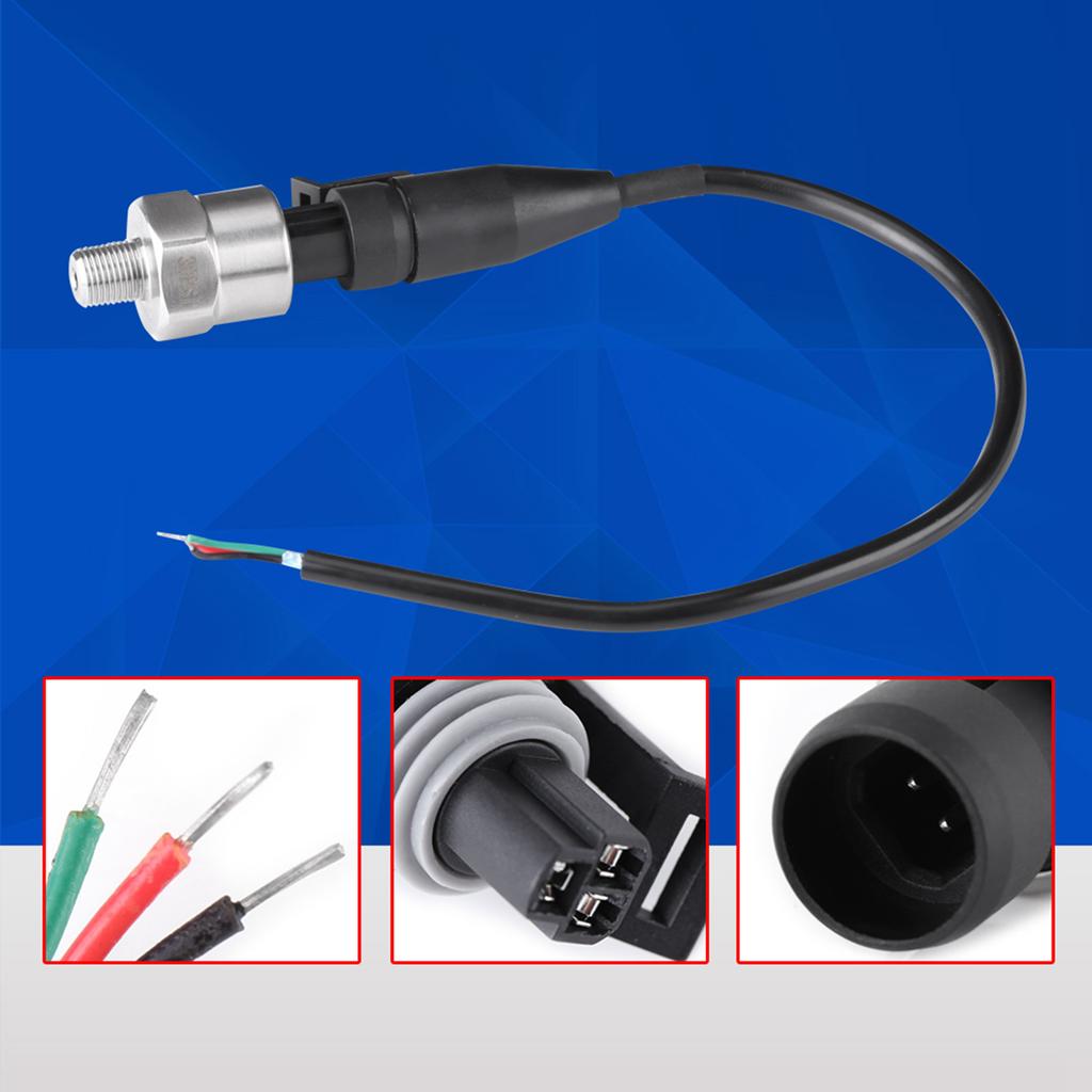 1/8" NPT Stainless Steel Pressure Transducer Sensor 0.5-4.5V Output 30-500 PSI for Oil Fuel Air Water IP67 Rated
