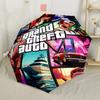Gta V Logo Design Automatic Umbrella Retractable Design with 8-Rib Durability Foldable Design All-Season Use Elegant Umbrella Spiritual Gift